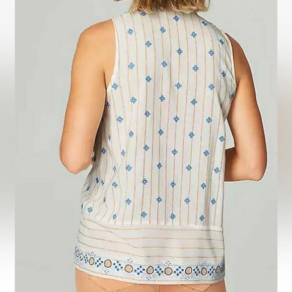 J. Jill Lilah Textured-Stripes Embroidered Top - Picture 3 of 7